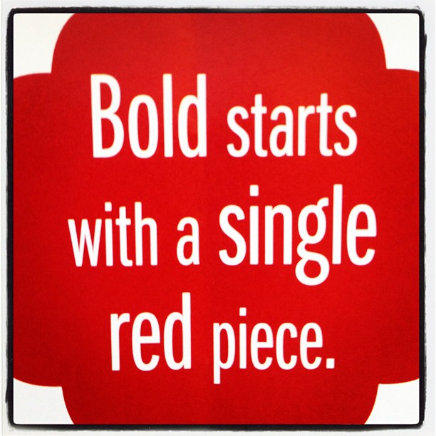 bold starts with a single red piece